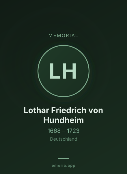 Memorial portrait of Lothar Friedrich von Hundheim