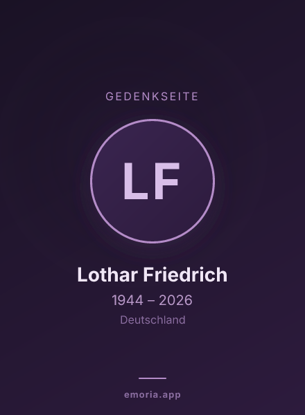 Gedenkportrait von Lothar Friedrich