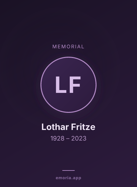 Memorial portrait of Lothar Fritze