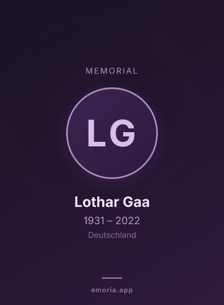 Memorial portrait of Lothar Gaa
