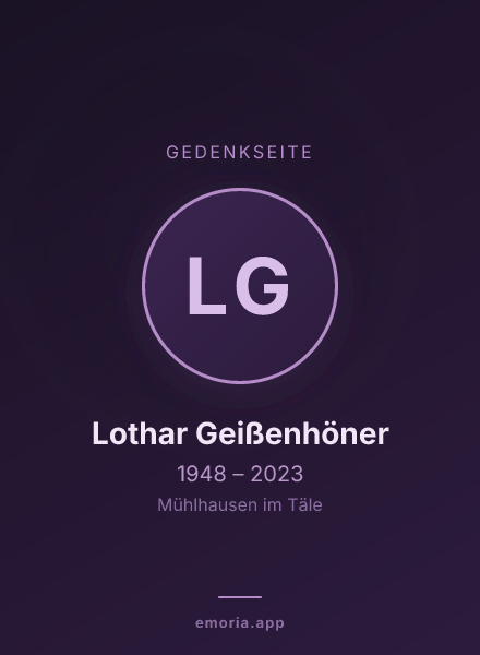 Gedenkportrait von Lothar Geißenhöner