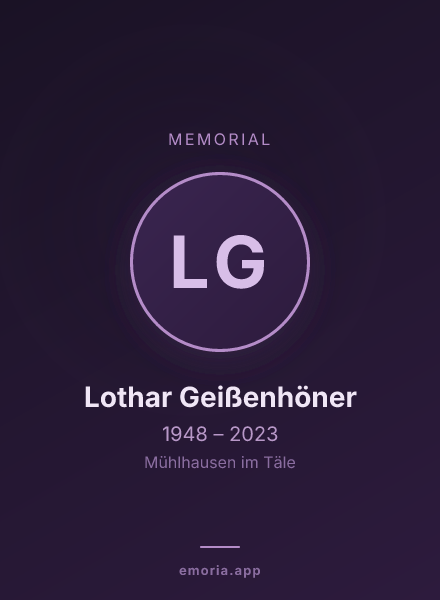 Memorial portrait of Lothar Geißenhöner