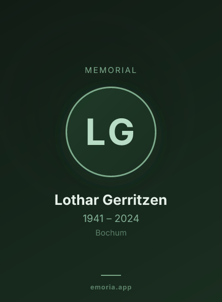 Memorial portrait of Lothar Gerritzen
