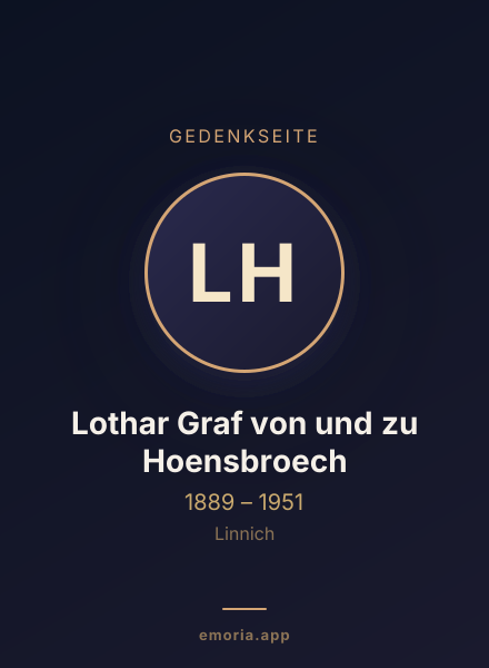 Gedenkportrait von Lothar Graf von und zu Hoensbroech