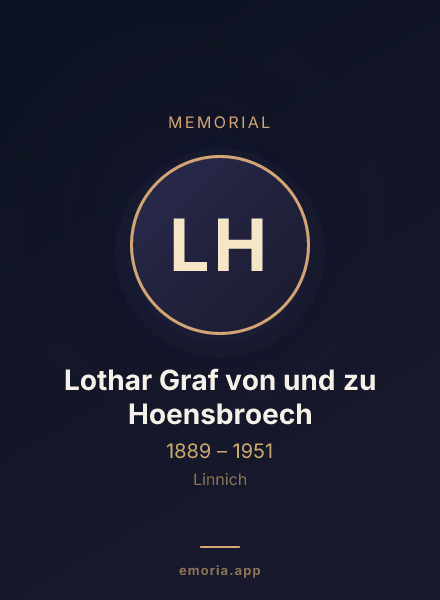 Memorial portrait of Lothar Graf von und zu Hoensbroech
