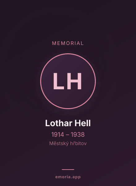 Memorial portrait of Lothar Hell