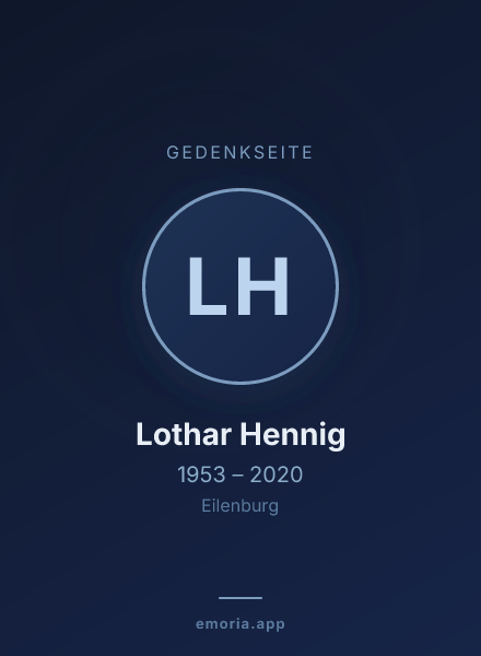 Gedenkportrait von Lothar Hennig