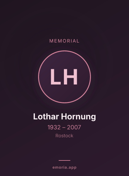 Memorial portrait of Lothar Hornung