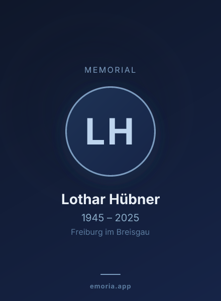Memorial portrait of Lothar Hübner