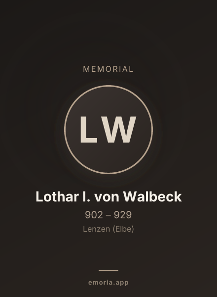 Memorial portrait of Lothar I. von Walbeck