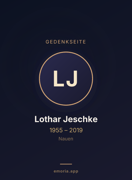 Gedenkportrait von Lothar Jeschke