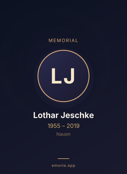 Memorial portrait of Lothar Jeschke