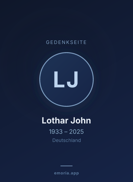 Gedenkportrait von Lothar John