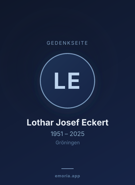 Gedenkportrait von Lothar Josef Eckert