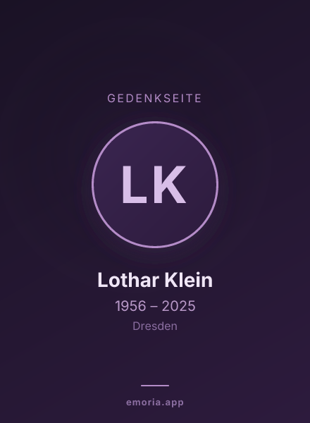 Gedenkportrait von Lothar Klein