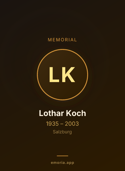 Memorial portrait of Lothar Koch