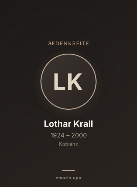 Gedenkportrait von Lothar Krall