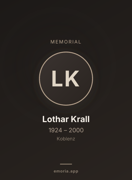Memorial portrait of Lothar Krall