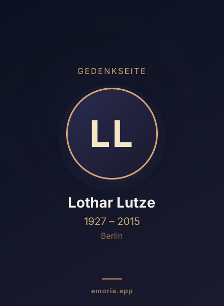 Gedenkportrait von Lothar Lutze