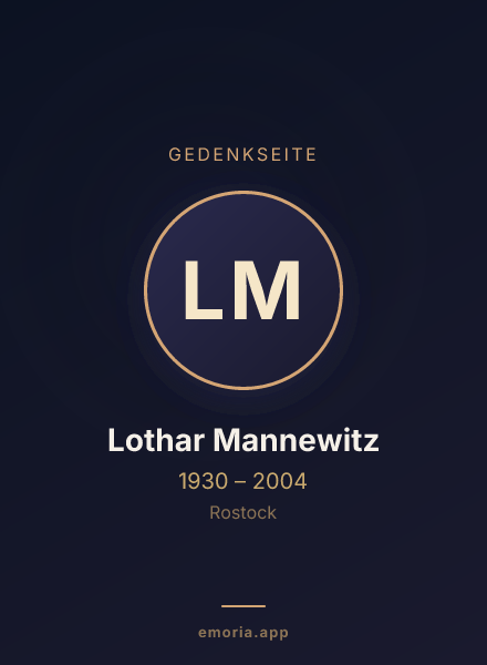 Gedenkportrait von Lothar Mannewitz