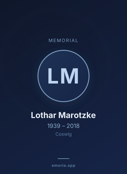 Memorial portrait of Lothar Marotzke