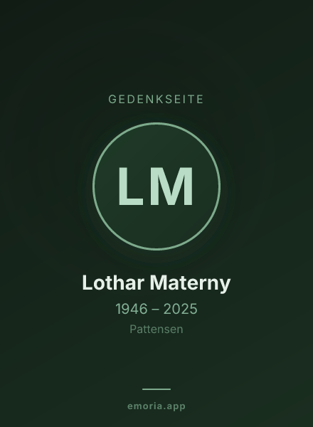 Gedenkportrait von Lothar Materny
