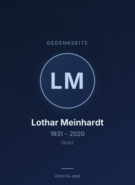 Gedenkportrait von Lothar Meinhardt