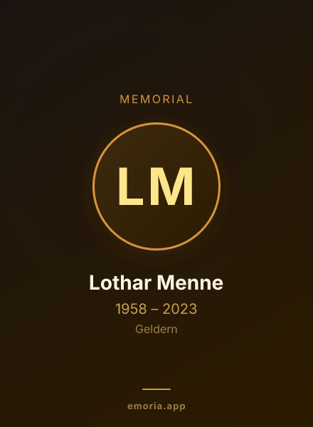 Memorial portrait of Lothar Menne