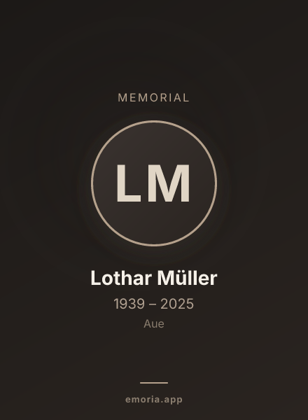 Memorial portrait of Lothar Müller
