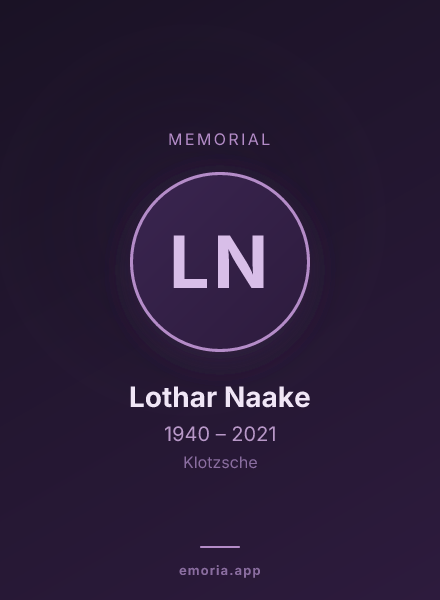 Memorial portrait of Lothar Naake