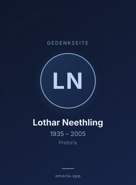 Gedenkportrait von Lothar Neethling