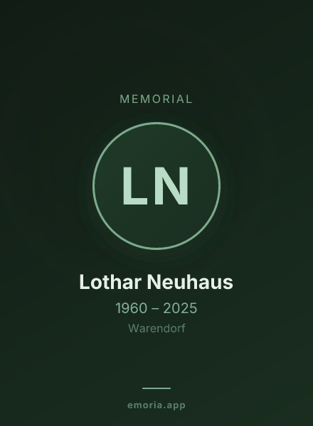 Memorial portrait of Lothar Neuhaus