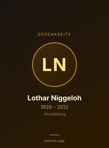 Gedenkportrait von Lothar Niggeloh