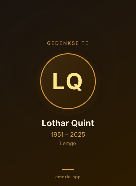 Gedenkportrait von Lothar Quint