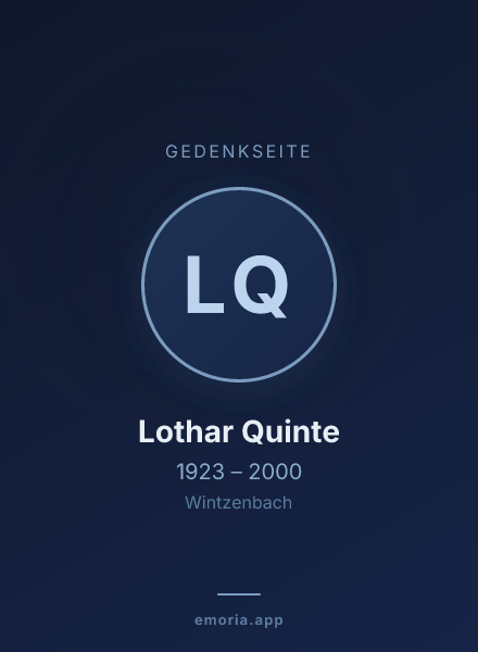 Gedenkportrait von Lothar Quinte