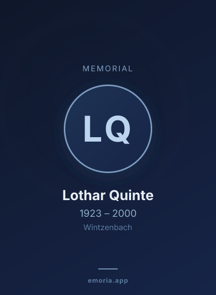 Memorial portrait of Lothar Quinte