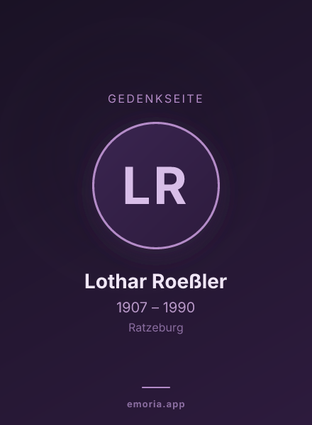 Gedenkportrait von Lothar Roeßler