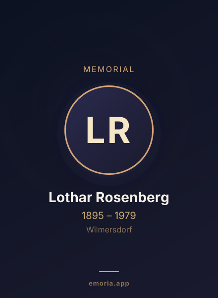Memorial portrait of Lothar Rosenberg