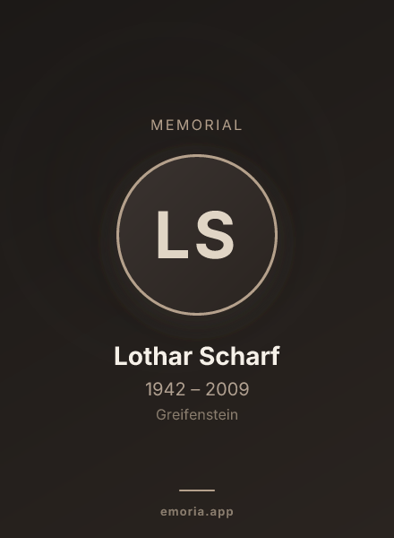 Memorial portrait of Lothar Scharf