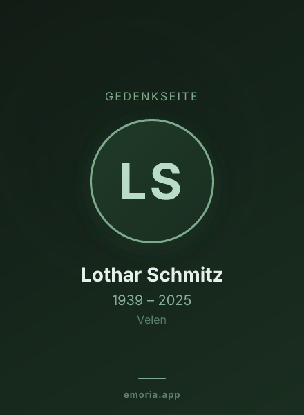 Gedenkportrait von Lothar Schmitz