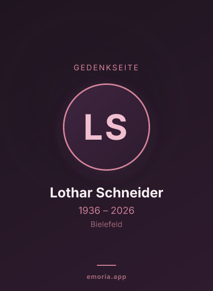 Gedenkportrait von Lothar Schneider