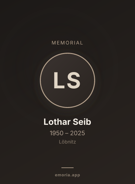 Memorial portrait of Lothar Seib