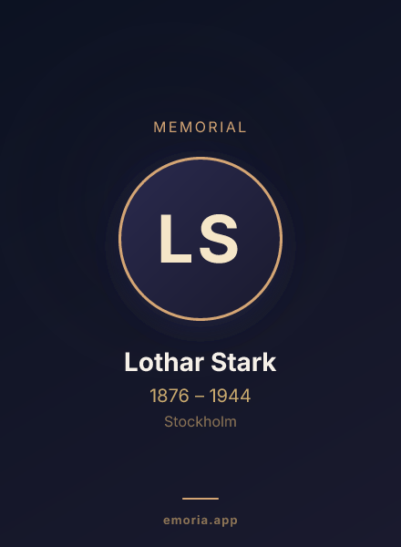 Memorial portrait of Lothar Stark