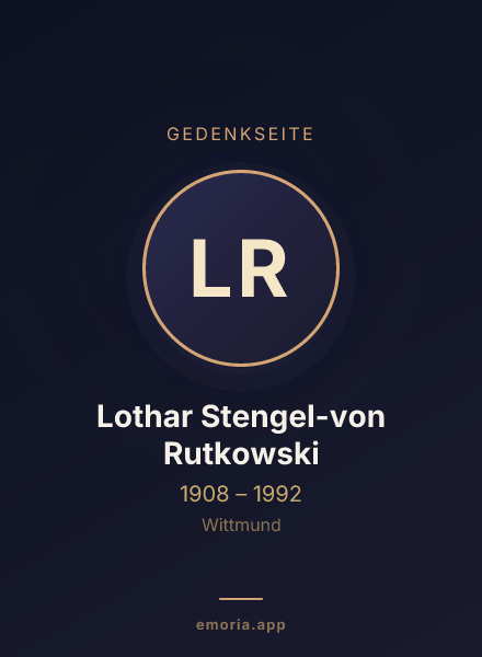 Gedenkportrait von Lothar Stengel-von Rutkowski