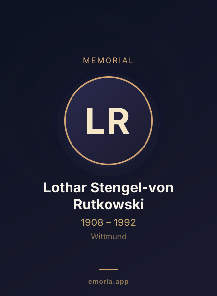 Memorial portrait of Lothar Stengel-von Rutkowski