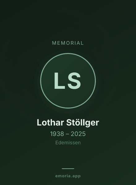 Memorial portrait of Lothar Stöllger