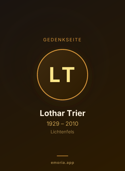 Gedenkportrait von Lothar Trier