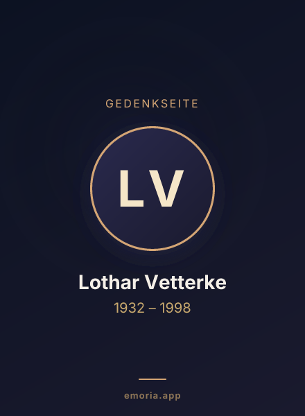 Gedenkportrait von Lothar Vetterke