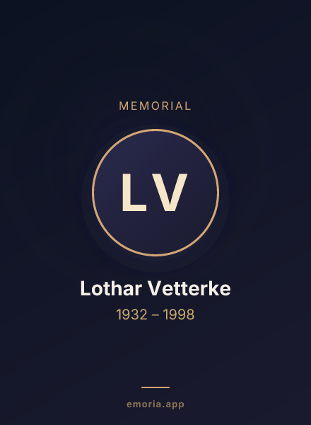 Memorial portrait of Lothar Vetterke