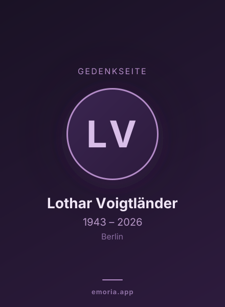 Gedenkportrait von Lothar Voigtländer